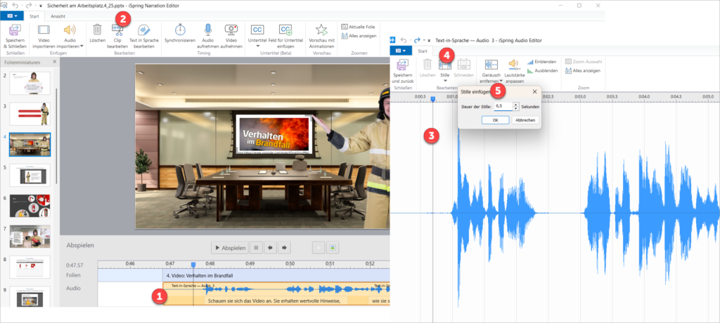 Anleitung Stille einf&uuml;gen