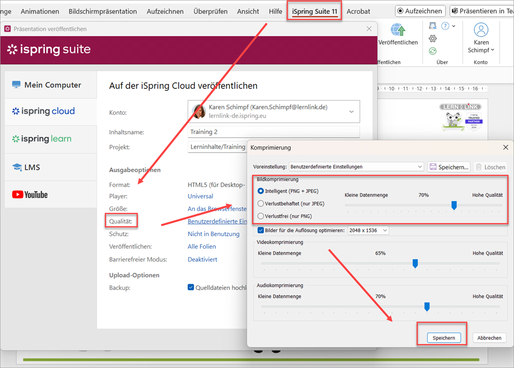 Bildqualität in iSpring Suite einstellen