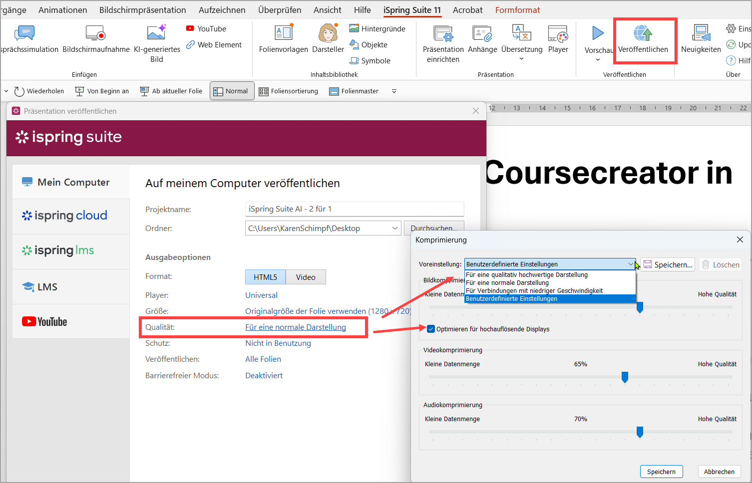 Bilder beim Veröffentlichen optimieren