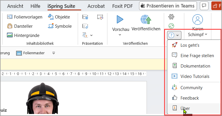 Das iSpring &Uuml;ber Fenster &ouml;ffnen