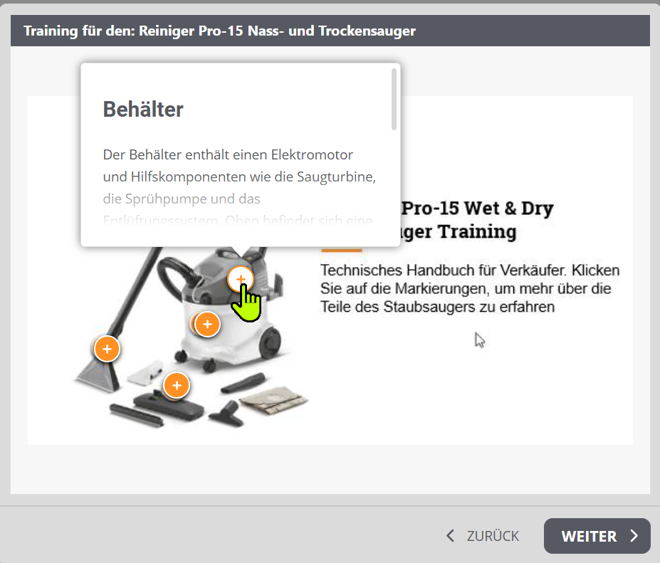 Beispiel für eine beschriftete Grafik Interaktion