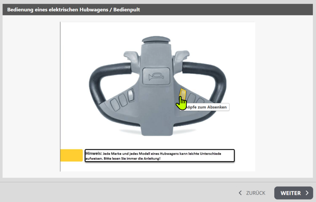 Beispiel für Hotspot Interaktion